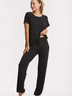 Dansebutikken Pilates Bukser/leggings|Yogabukser-Tempsdanse sort behagelig viskose buks