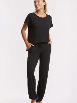 Dansebutikken Pilates Bukser/leggings|Yogabukser-Tempsdanse sort behagelig viskose buks