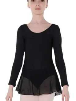 Børn Dansebutikken Balletkjole Piger-Wear Moi dragt med påsyet skørt i sort
