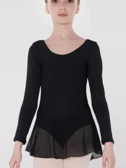 Børn Dansebutikken Balletkjole Piger-Wear Moi dragt med påsyet skørt i sort