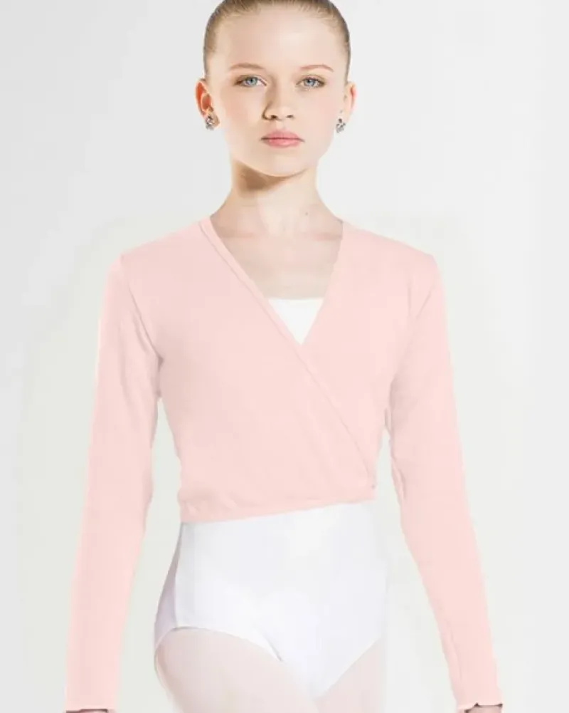 Børn Dansebutikken Overdele Piger|Ballet Toppe Børn-Wearmoi rosa slå om overdel børn ballet/gymnastik