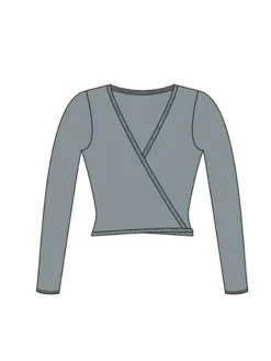 Dame Dansebutikken Overdele Damer|Ballet Strik Damer-Wearmoi grå slå om overdel ballet og gymnastik