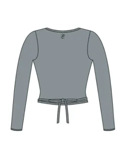 Børn Dansebutikken Overdele Piger|Ballet Toppe Børn-Wearmoi grå slå om overdel børn ballet/gymnastik