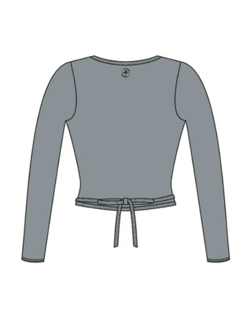 Børn Dansebutikken Overdele Piger|Ballet Toppe Børn-Wearmoi grå slå om overdel børn ballet/gymnastik