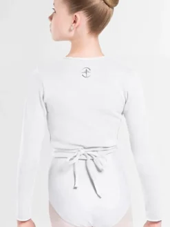 Børn Dansebutikken Overdele Piger|Ballet Toppe Børn-Wearmoi hvid slå om overdel piger ballet/gymnastik