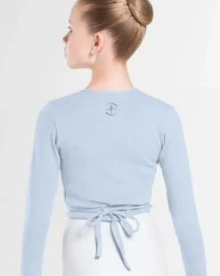 Børn Dansebutikken Overdele Piger|Ballet Toppe Børn-Wearmoi lyseblå slå om overdel børn ballet/gymnastik