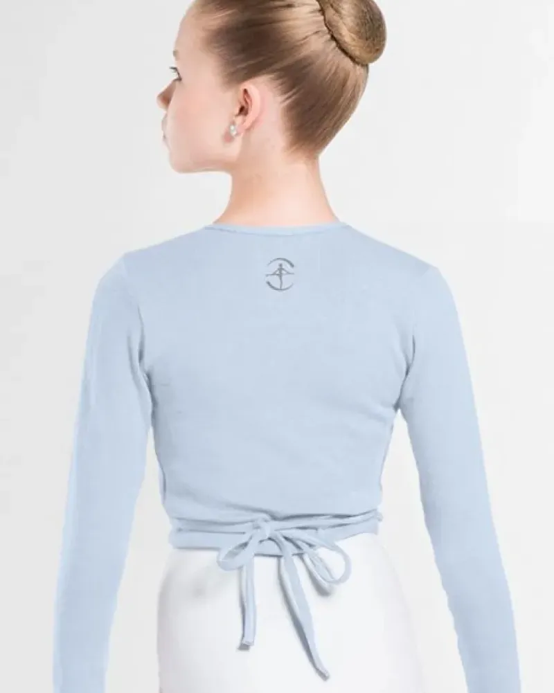 Børn Dansebutikken Overdele Piger|Ballet Toppe Børn-Wearmoi lyseblå slå om overdel børn ballet/gymnastik