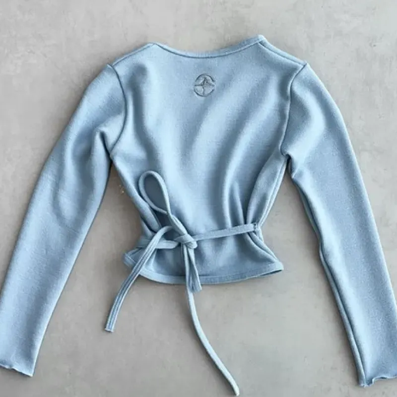 Børn Dansebutikken Overdele Piger|Ballet Toppe Børn-Wearmoi lyseblå slå om overdel børn ballet/gymnastik