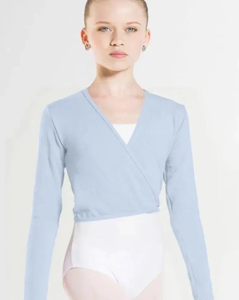 Børn Dansebutikken Overdele Piger|Ballet Toppe Børn-Wearmoi lyseblå slå om overdel børn ballet/gymnastik