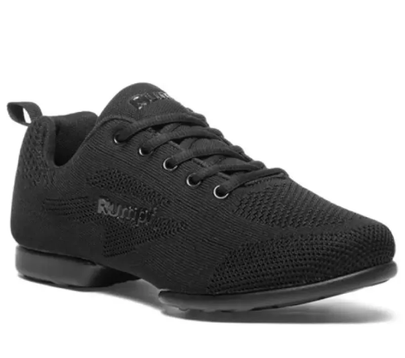 Dame Dansebutikken Sneakers Børn|Salsasko Herrer-ZUMA Rumpf sneaker sort åndbar knit